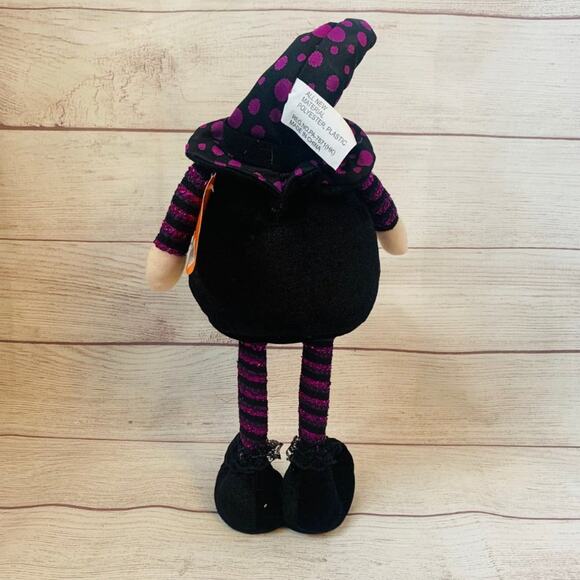 Halloween Gnome Witch Tall Free-standing Purple and Black Outfit Hocus Pocus 17" - Picture 4 of 7